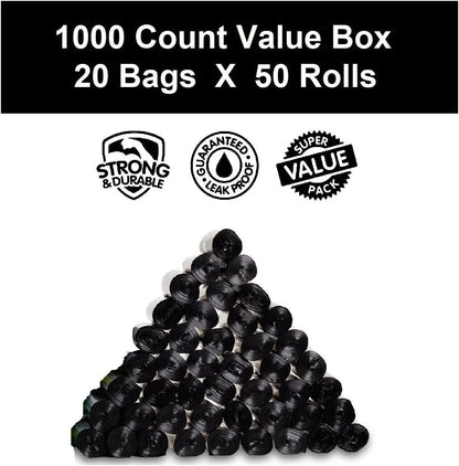 1000Ct EZ Dog Pickup Poop Bags, for Dog Walking, Puppy Training Poopy Waste Bag