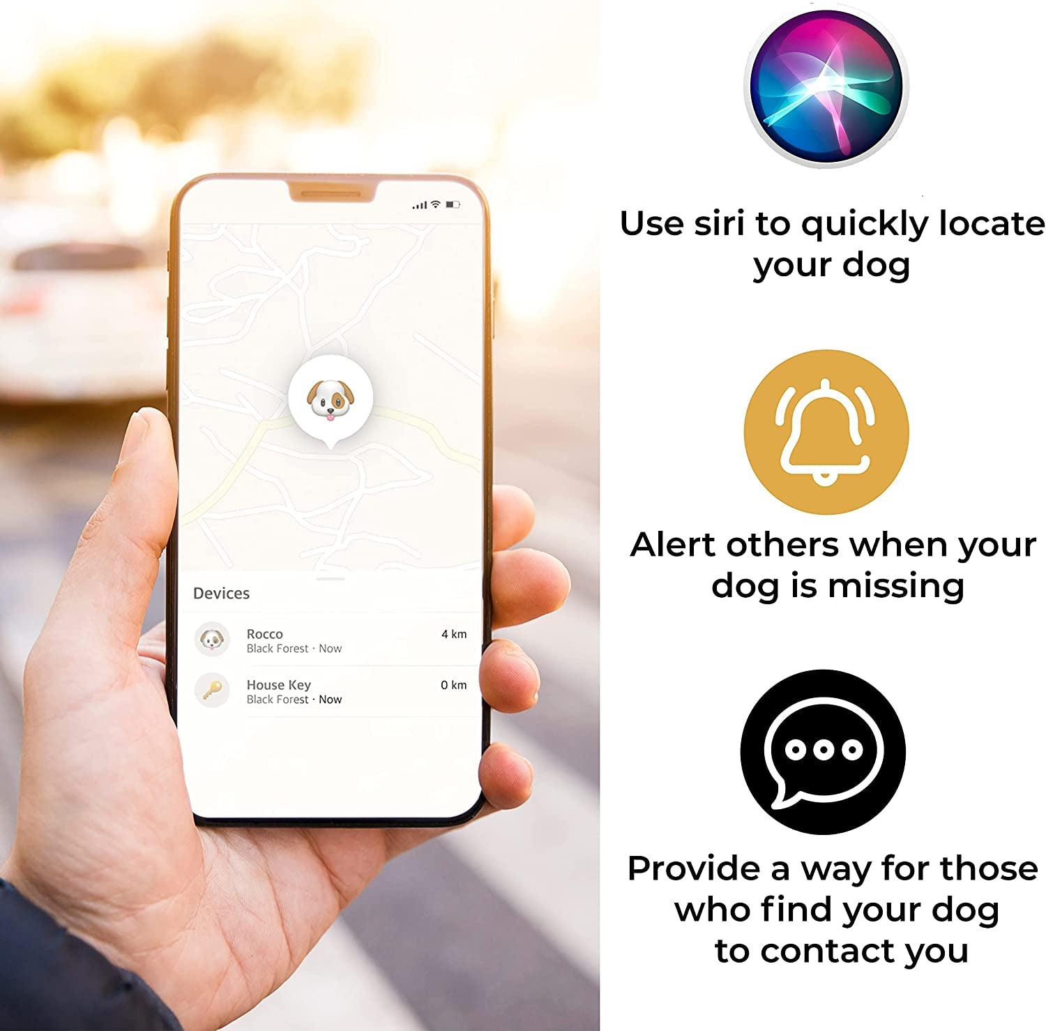 Airtag Dog Collar | Durable & Protective Dog Airtag Holder - Track Your Pet Using Apple Airtag Technology - Dog Collar Airtag Holder -For Dogs and Cats