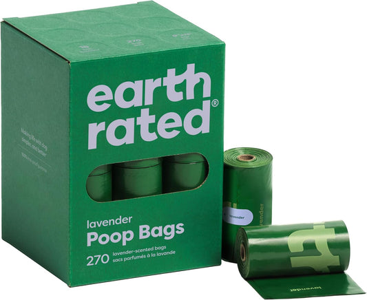 Dog Poop Bags, Guaranteed Leak Proof and Extra Thick Waste Bag Refill Rolls for Dogs, Lavender Scented, 270 Count